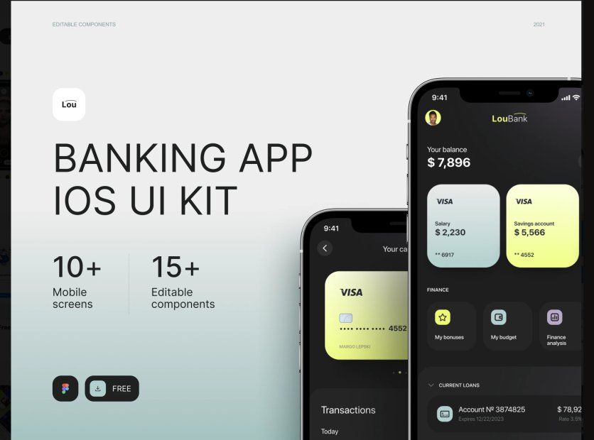 무료 은행/핀테크 모바일 앱 iOS UI 키트