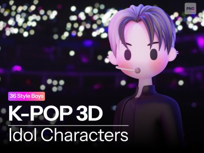 K-POP 남성 아이돌 3D 캐릭터 컬렉션 36종