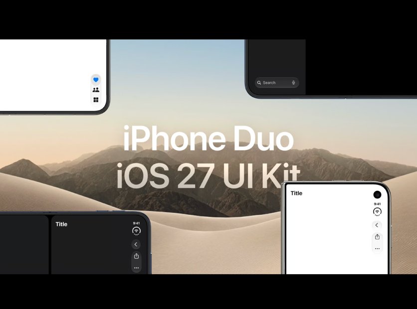 iPhone Duo iOS 27 모바일 UI Kit