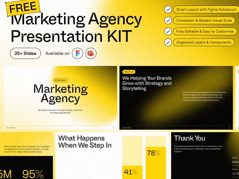 Sona 마케팅 agency PPT 피그마 키트
