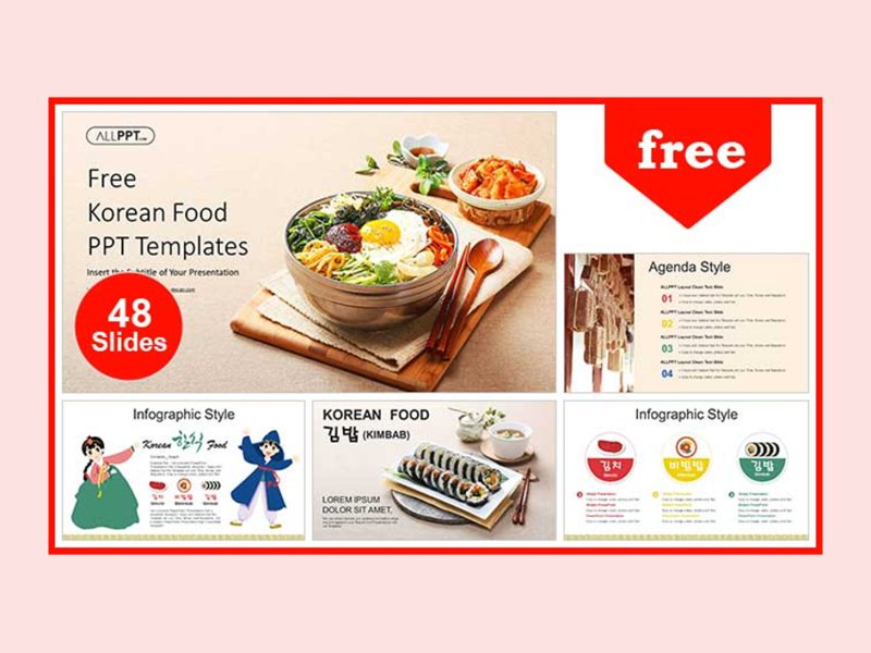 K-FOOD: 비빔밥 & 한식 ppt 템플릿