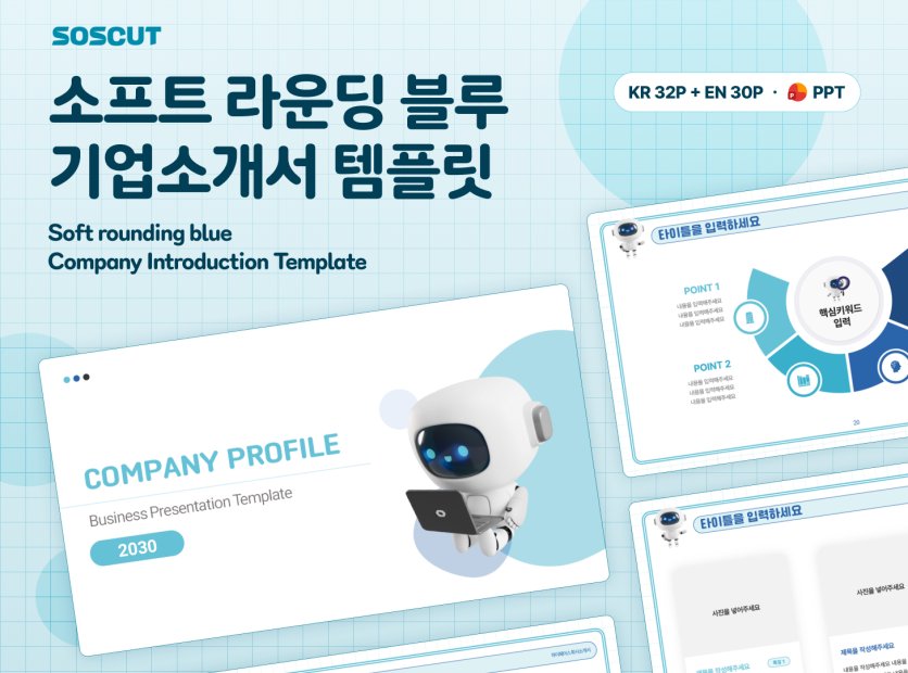 소프트 블루 기업소개서 템플릿