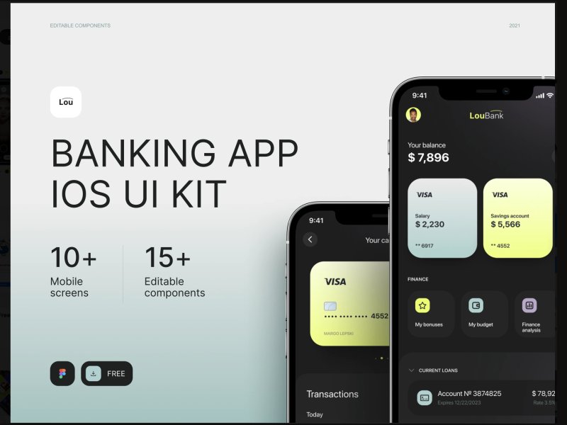 무료 은행/핀테크 모바일 앱 iOS UI 키트