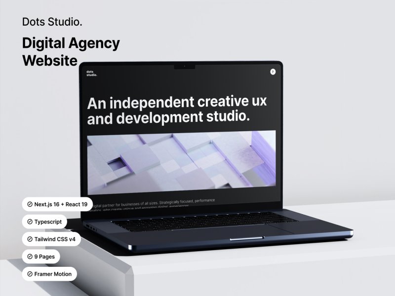 Next.js 16, React 19, TypeScript - Digital Agency Template