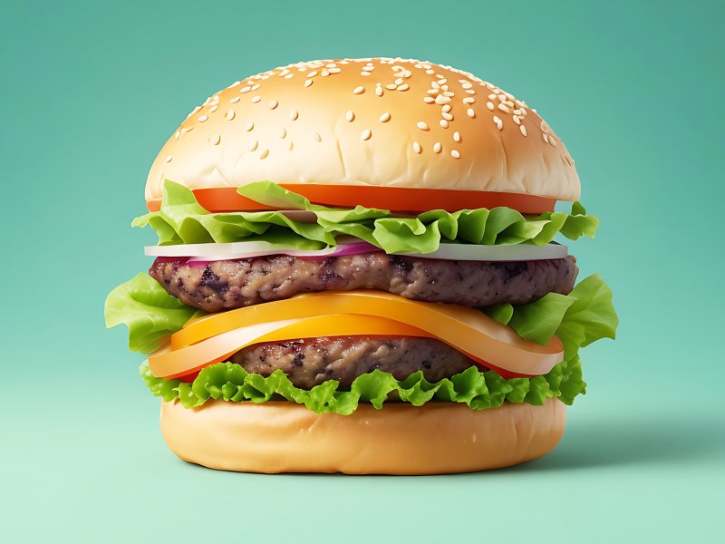 맛있는 홈메이드 햄버거와 감자튀김